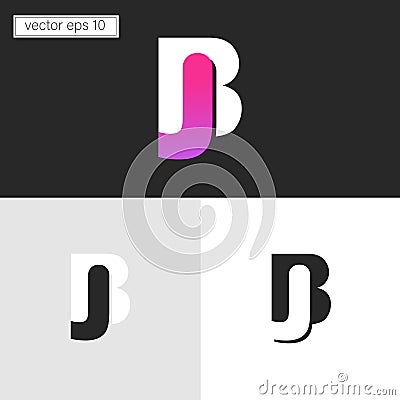 JB or BJ logo Initials logo design Vector Illustration