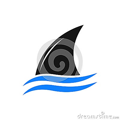 Fin Shark above the Water Modern Logo Symbol Vector Illustration