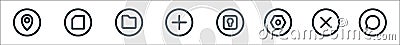 Basic ui line icons. linear set. quality vector line set such as chat, cross, setting, lock, add, folder, file Vector Illustration