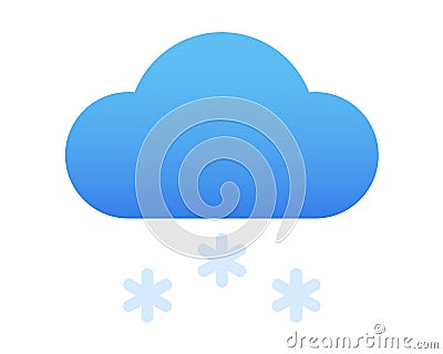 Basic weather icon of cloud and snow with gradient. Can be used for web, apps, stickers. Cartoon Illustration