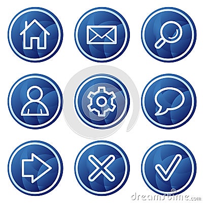 Basic web icons, blue circle buttons series