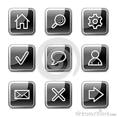 Basic web icons, glossy buttons series