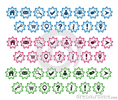 Basic web icons set Vector Illustration