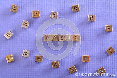 Basic word metal block Stock Photo