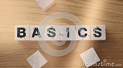 BASIC word on a wooden blocks on a light background Stock Photo