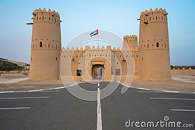 Desert Castle in the Liwa Oasis in the Emirate of Abu Dhabi, United Arab Emirates Stock Photo