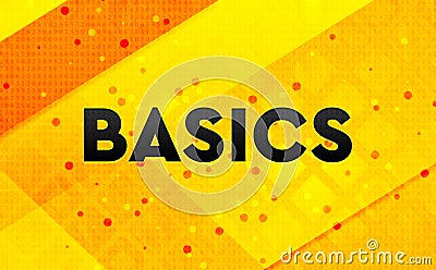 Basics abstract digital banner yellow background Stock Photo