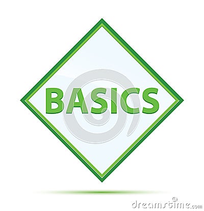 Basics modern abstract green diamond button Stock Photo