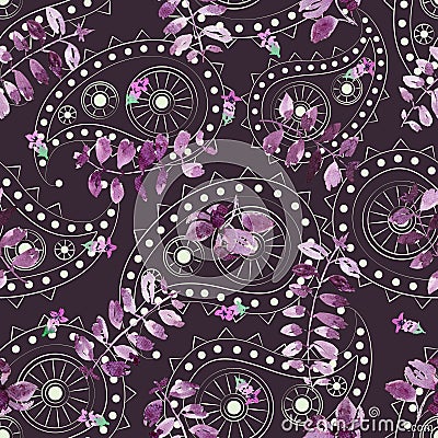 Basil and paisley pattern Stock Photo