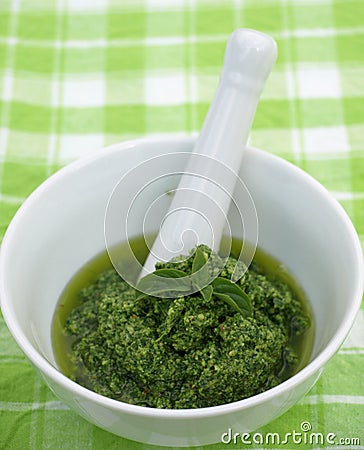 Basil Pesto Stock Photo