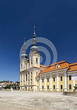 Basilica of Assumption of Mary and Saint Cyrillus and Methodius, Velehrad, Czech Republic Editorial Stock Photo