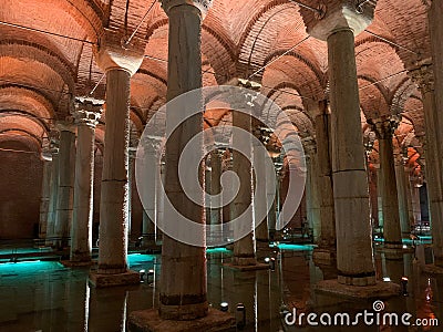 The Basilica Cistern in the city of Istanbul, Turkey Editorial Stock Photo