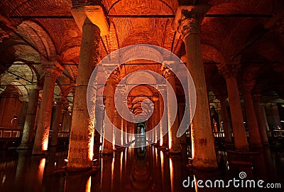 The Basilica Cistern in Istanbul Stock Photo