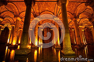 Basilica Cistern in Istanbul, Turkey Stock Photo