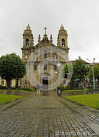 The Basilica Congregados in the center of Braga, Portugal on April 24, 2015. Editorial Stock Photo