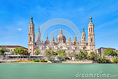 Basilica de Nuestra Senora del Pilar in Zaragoza Stock Photo