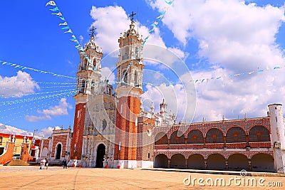 Baroque Shrine of Our Lady of Ocotlan, in Tlaxcala, mexico. II Stock Photo
