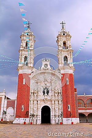 Baroque Shrine of Our Lady of Ocotlan, in Tlaxcala, mexico.III Stock Photo