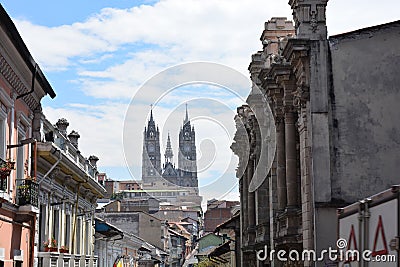 Basilica del Voto Nacional church in Quito, Ecuador Editorial Stock Photo