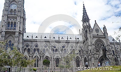 Basilica del Voto Nacional in Quito, Editorial Stock Photo