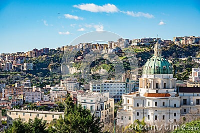 Basilica dell' Incoronata Madre del Buon Consiglio on the road that leads from the center of Naples to the Capodimonte hill Stock Photo