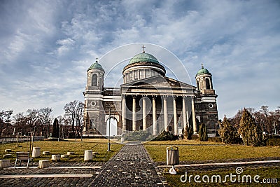 Basilica in Esztergom. Hungary. Toned Stock Photo