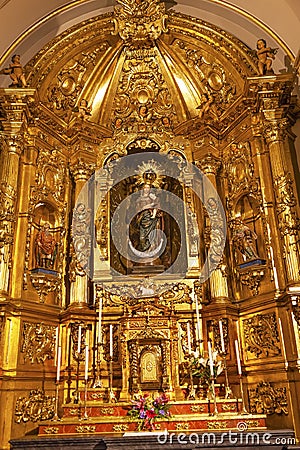 Basilica Golden Altar Santa Iglesia Collegiata Madrid Spain Stock Photo