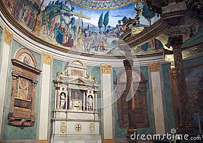 Basilica of the Holy Cross in Jerusalem in Rome, Italy Stock Photo