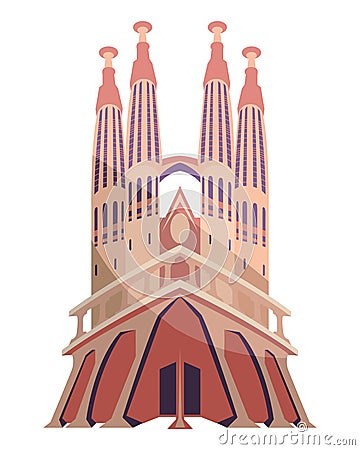 basilica of holy family design Vector Illustration