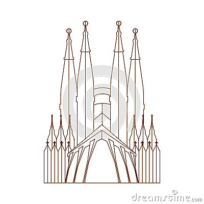 basilica of the holy family icon Vector Illustration