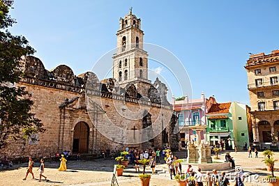 The Basilica Menor de San Francisco de Asis in Old Havana Vieja Cuba Editorial Stock Photo