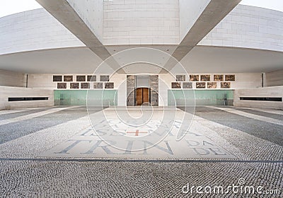 Basilica of the Most Holy Trinity Entrance at Sanctuary of Fatima - Fatima, Portugal Editorial Stock Photo