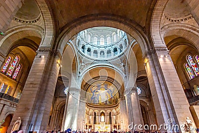 Basilica of Sacre Coeur Sacred Heart interior, Paris, France Stock Photo