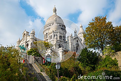 Basilica Sacre Couer at Montmartre in Paris Editorial Stock Photo