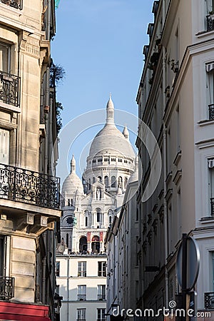 Basilica sacred heart in Paris France. Editorial Stock Photo