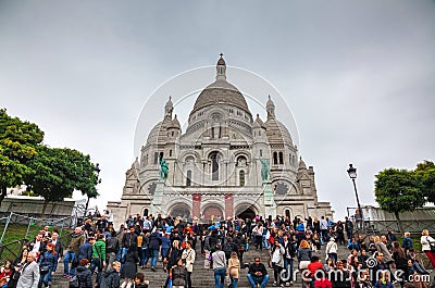 Basilica of the Sacred Heart of Paris (Sacre-Coeur) Editorial Stock Photo