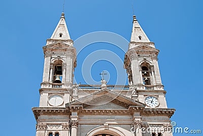 Basilica of Saints Cosmas and Damian in Alberobello, Puglia, Italy Stock Photo