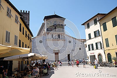 Basilica of San Frediano, Lucca, Italy Editorial Stock Photo