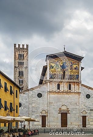 Basilica of San Frediano, Lucca, Italy Editorial Stock Photo