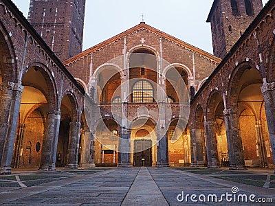 Basilica of Sant Ambrogio in Milan, Italy Stock Photo