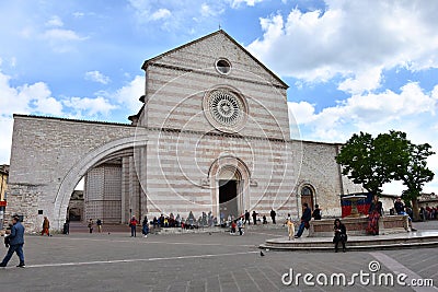 Basilica of Santa Chiara in Assisi Editorial Stock Photo