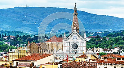 The Basilica of Santa Croce (Basilica of the Holy Cross) in Florence Stock Photo