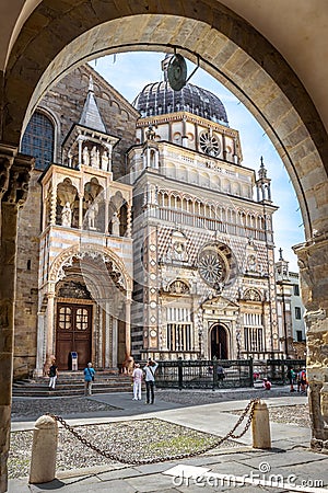Basilica of Santa Maria Maggiore in Citta Alta of Bergamo, Italy Editorial Stock Photo
