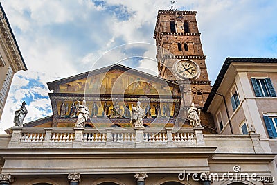 Basilica of Santa Maria in Trastevere. Rome. Italy Editorial Stock Photo