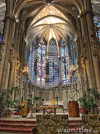 Basilica in Carcassonne Stock Photo