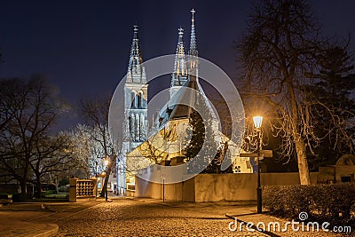 Basilica of St Peter and St Paul in Vysehrad, Prague, Stock Photo