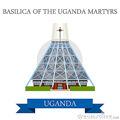 Basilica of the Uganda Martyrs Vector Illustration