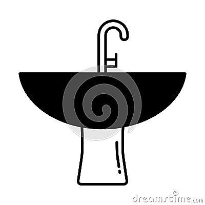 Basin Half Glyph Style vector icon which can easily modify or edit Vector Illustration