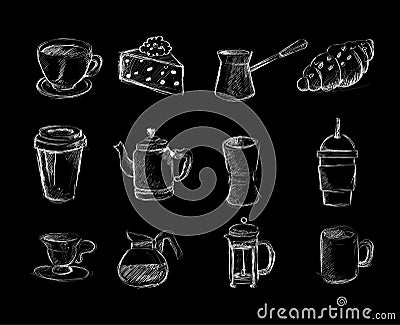 Coffee Doodles Vector Illustration