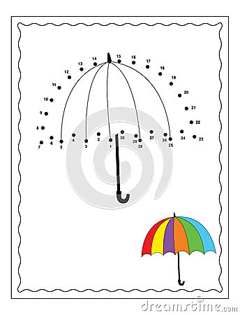 Umbrella coloring page Vector Illustration